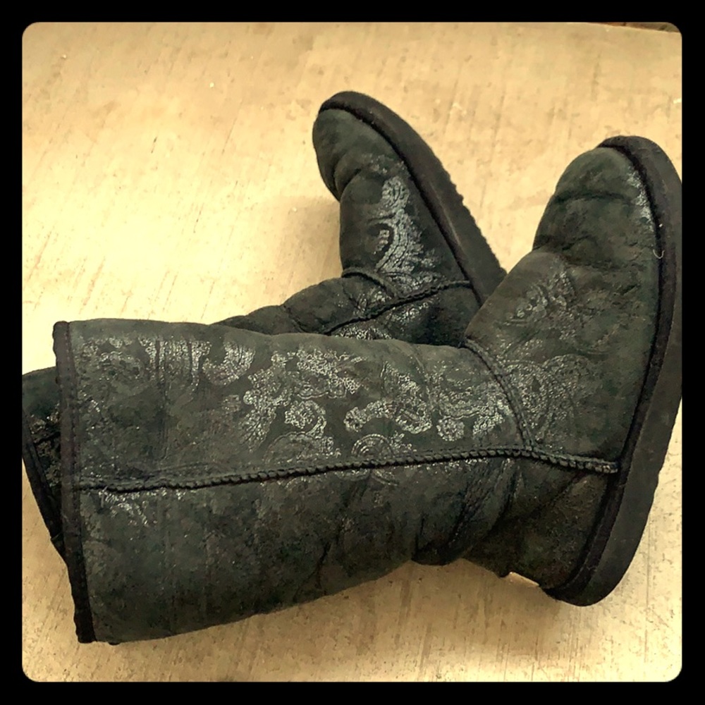 Special Edition Paisley Print Tall Black UGG Boots